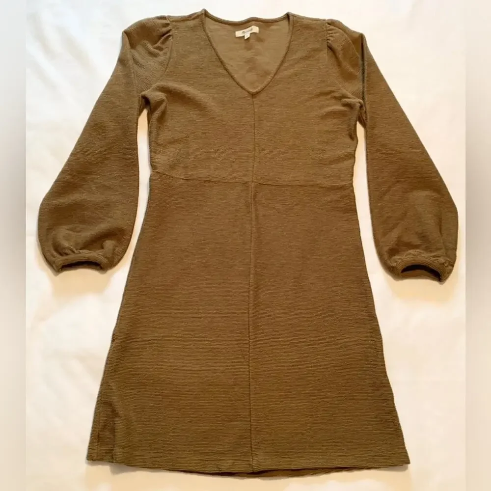 MADEWELL Womens Vintage Dress Sz Small Texture & Thread Crepe Balloon-Sleeve - Picture 11 of 11